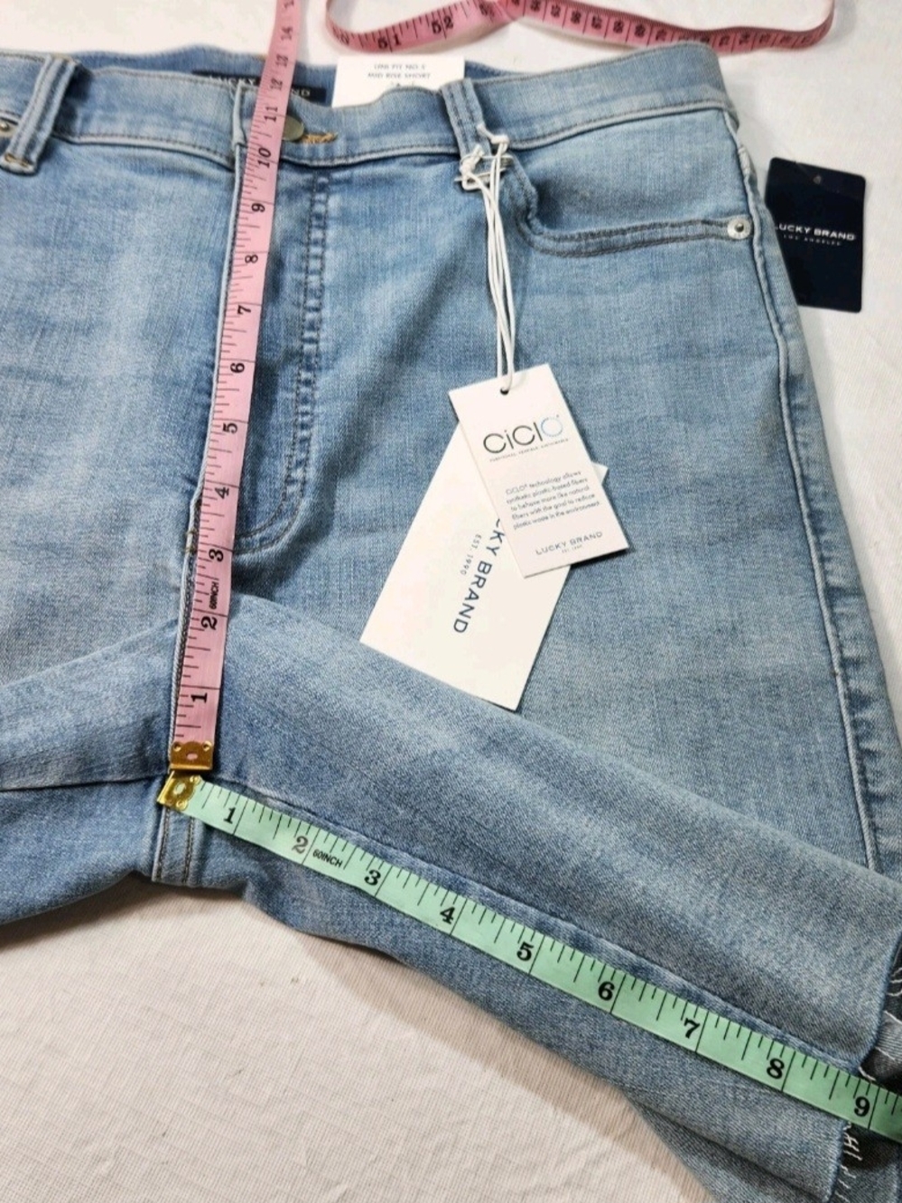Lucky Brand Women's Shorts Size 5 33/35 Mid-Rise Blue Jean Shorts Stretch 04 - Picture 11 of 11